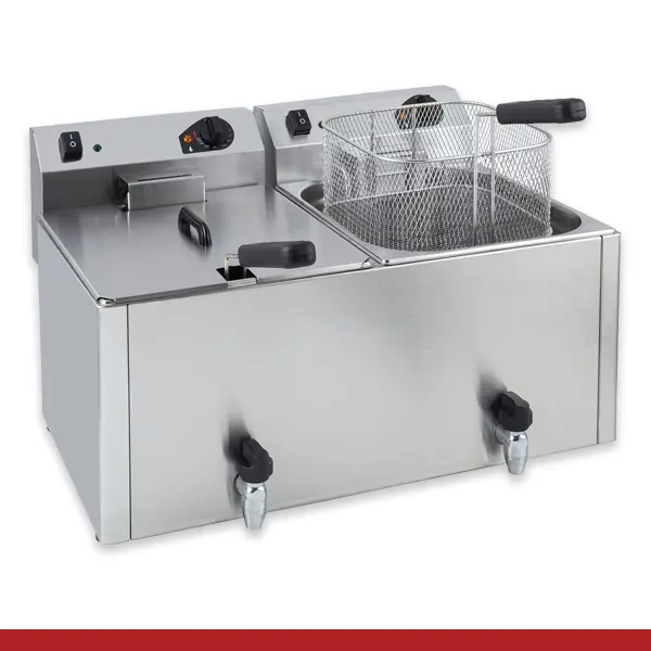 Fritadeira de BancadaActimac Elétrica Cuba DuplaXDFJ 1010LG T (com torneira)